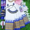 White saree .Tangail cotton saree সাদা শাড়ি কম্বো প্যাকেজ - Image 3