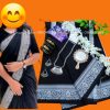 Black katha saree combo package . gift package( হাফসিল্ক পাতলা শাড়ি)