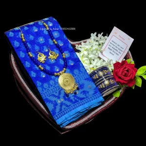 Nil jamdani saree combo (Copy)