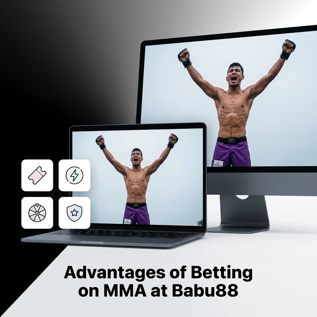 Babu88 MMA betting advantages including UFC odds, live in-play markets, mobile access, and secure Bangladesh payment options