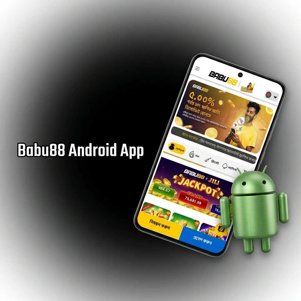 Babu88 Android app interface showing sports betting and casino games available for free download on mobile devices