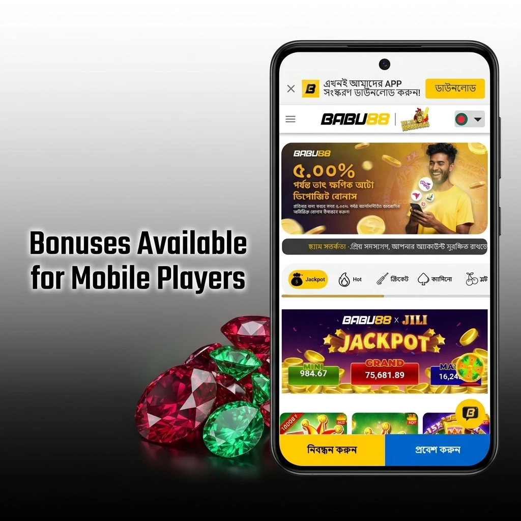 Mobile player bonuses including welcome match up to BDT 18,000, reload deposits, and free bets available via app