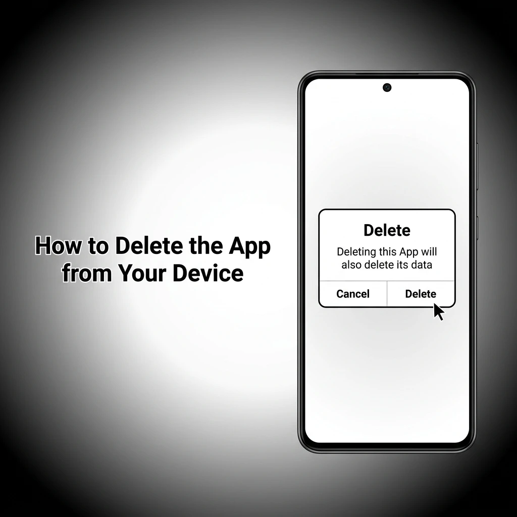 Step-by-step guide to delete an app from Android or iOS device by uninstalling or removing bookmark icon
