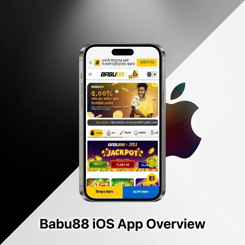Babu88 iOS app for iPhone and iPad featuring sports betting, live casino, and account management on iOS 12.0 or above