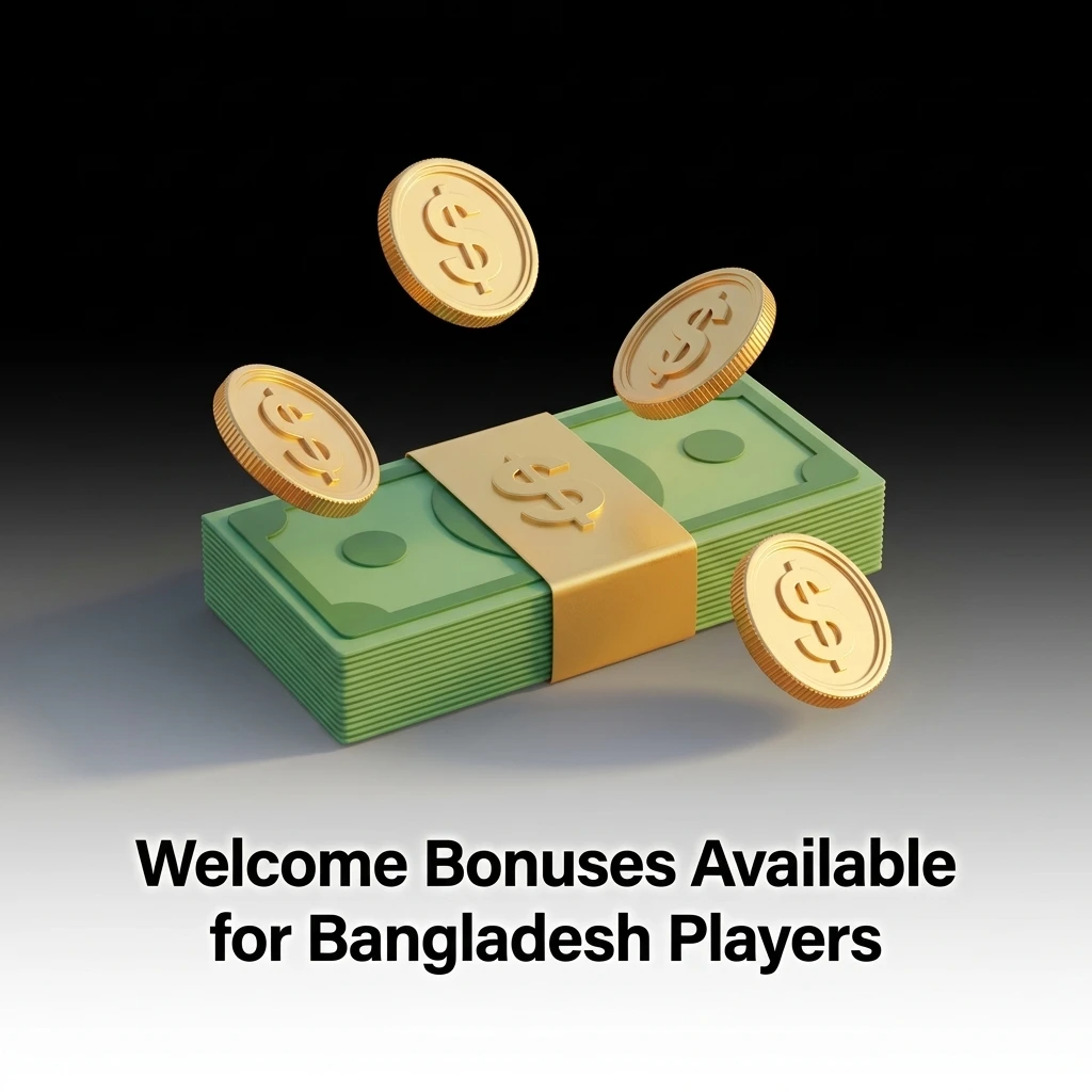 100% slots bonus up to ৳18,000 and 100% sports bonus up to ৳13,000 welcome offers for Bangladesh players
