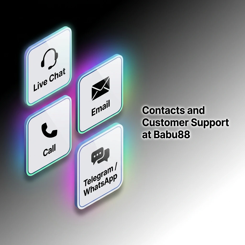 Babu88 customer support contact options including live chat, email, Telegram, and FAQ for Bangladesh players