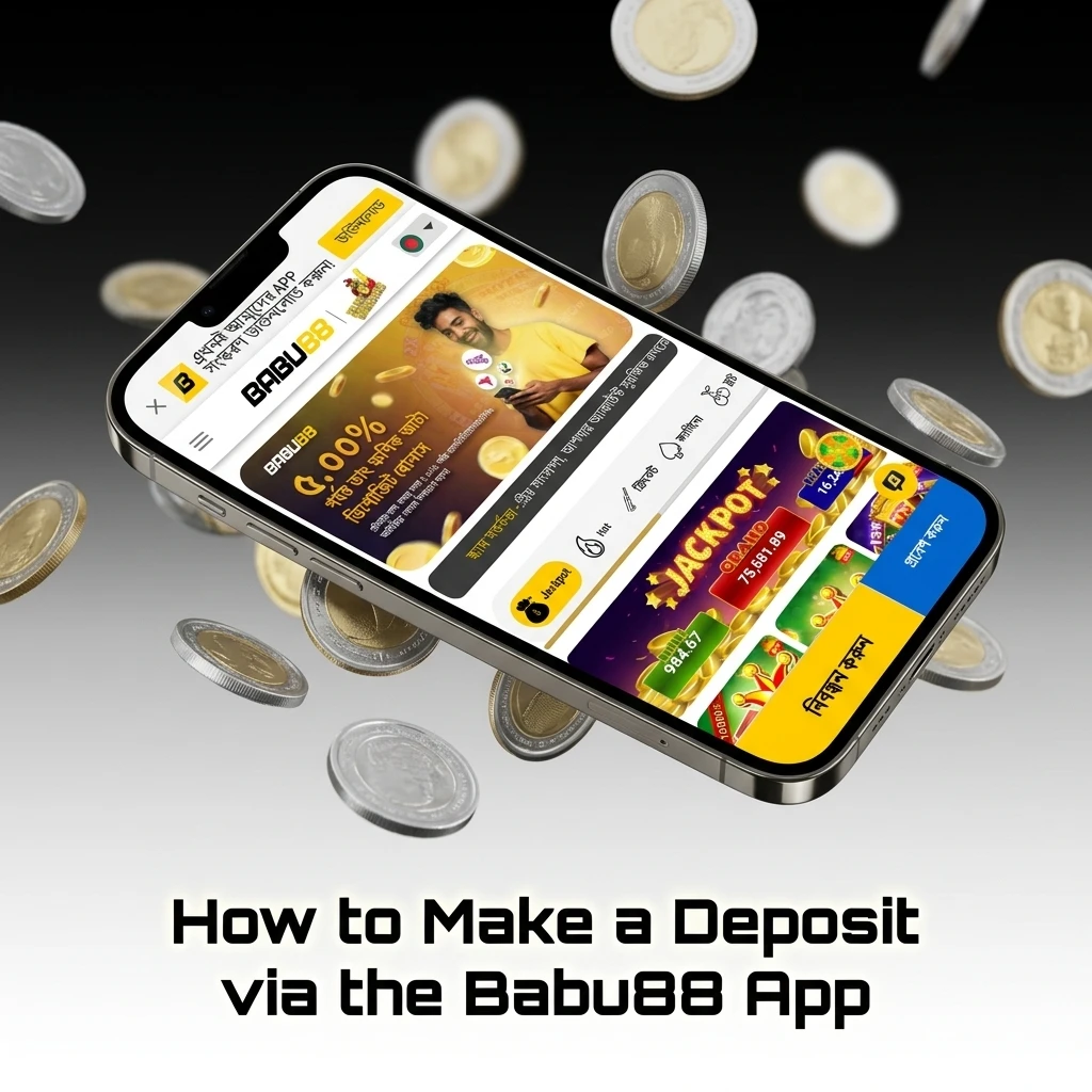 Babu88 app deposit guide showing steps to fund account via bKash, Nagad, or Upay mobile banking methods