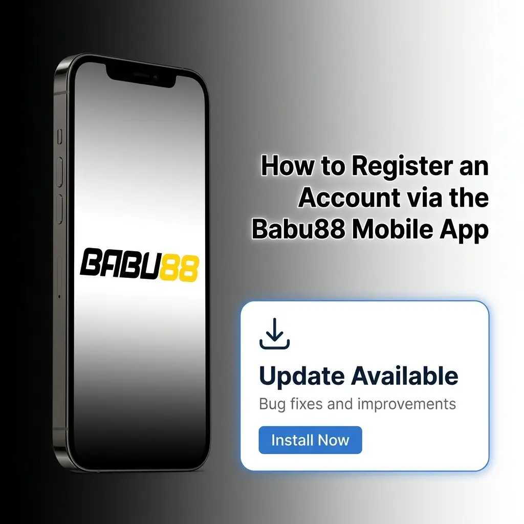 Babu88 mobile app registration steps showing account creation process with OTP verification and welcome bonus claim